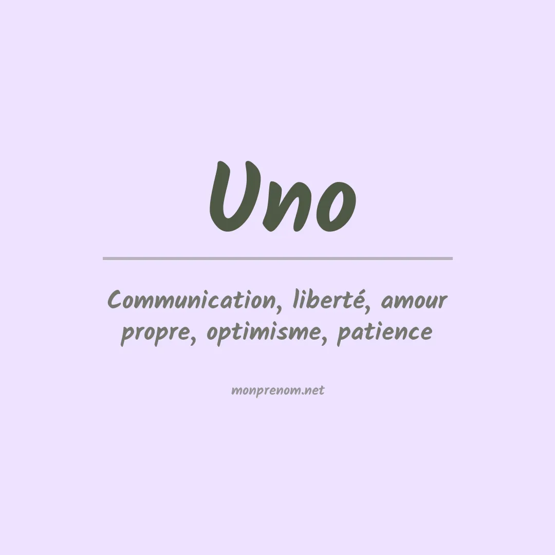 Prénom Uno