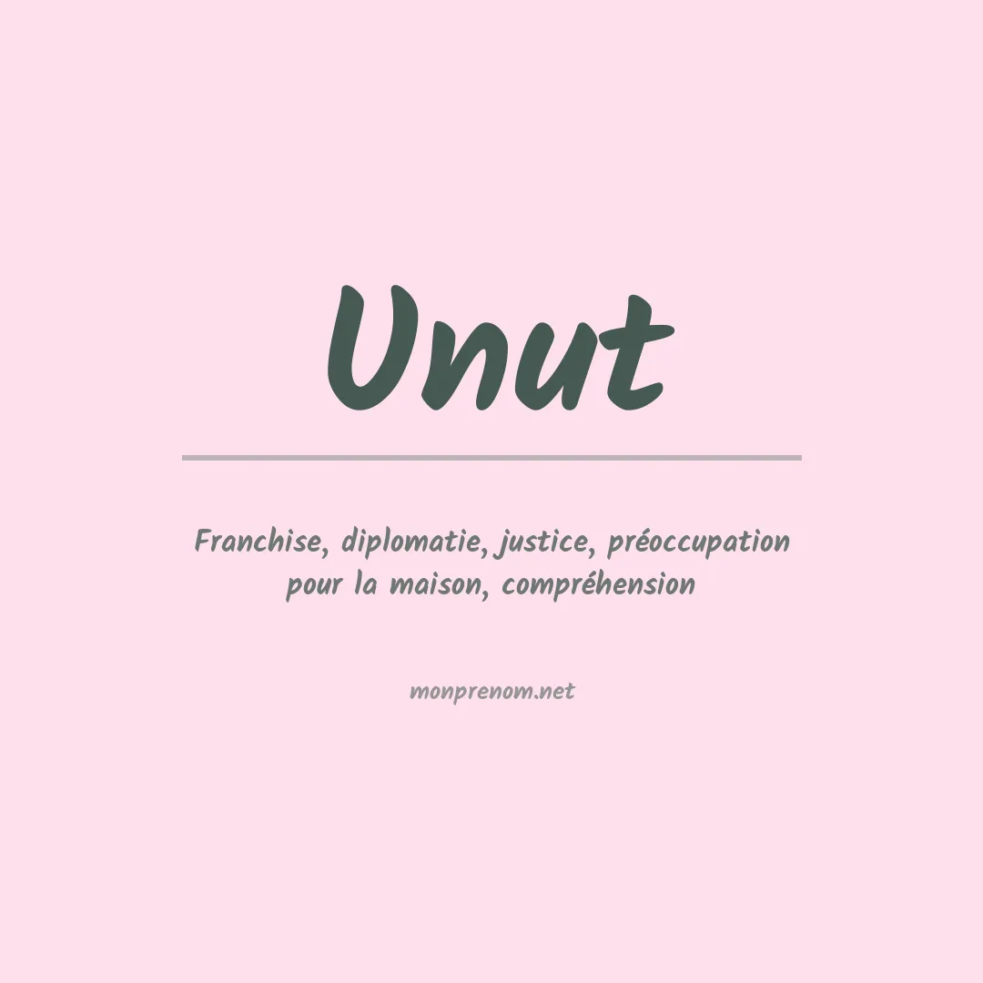 Signification du prénom Unut