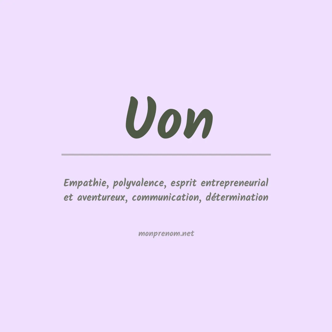 Signification du prénom Uon