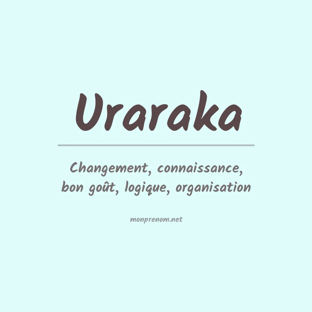 Signification du prénom Uraraka