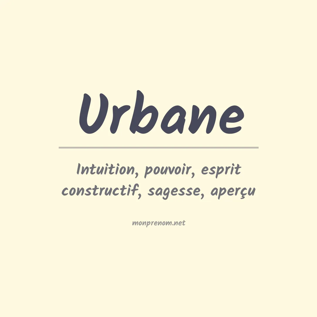 Signification du prénom Urbane