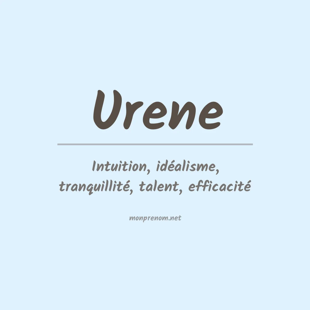 Signification du prénom Urene