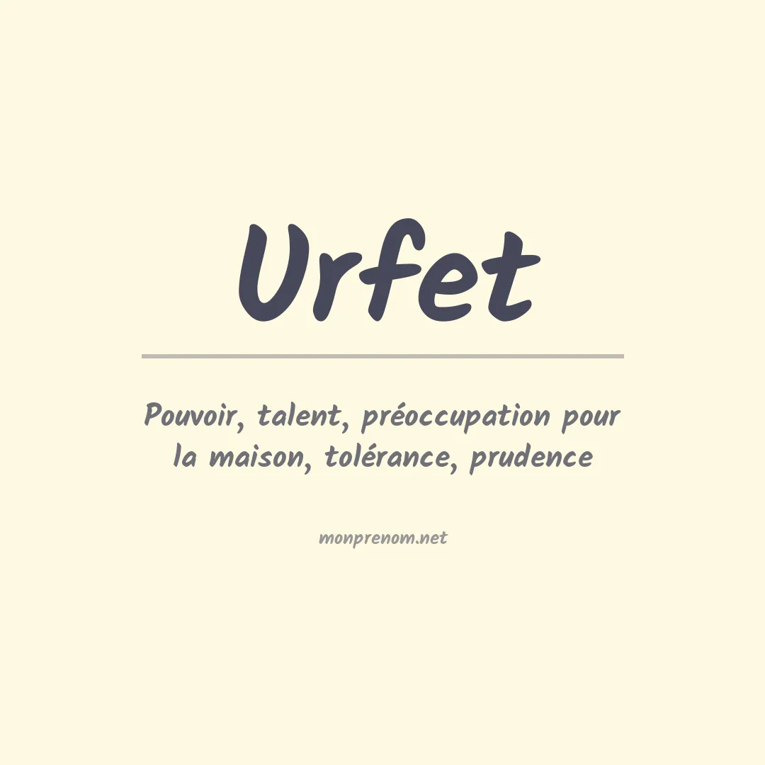 Signification du prénom Urfet