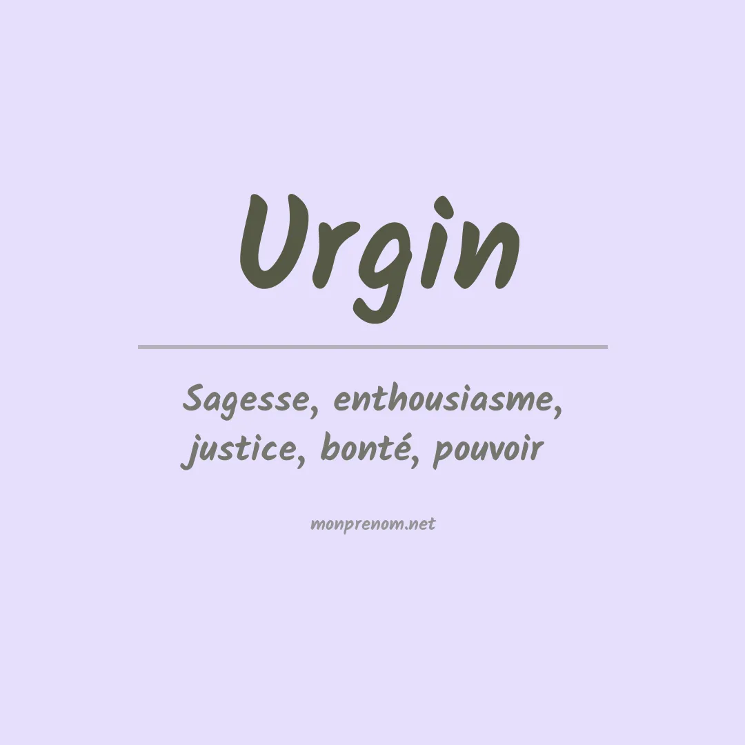 Signification du prénom Urgin