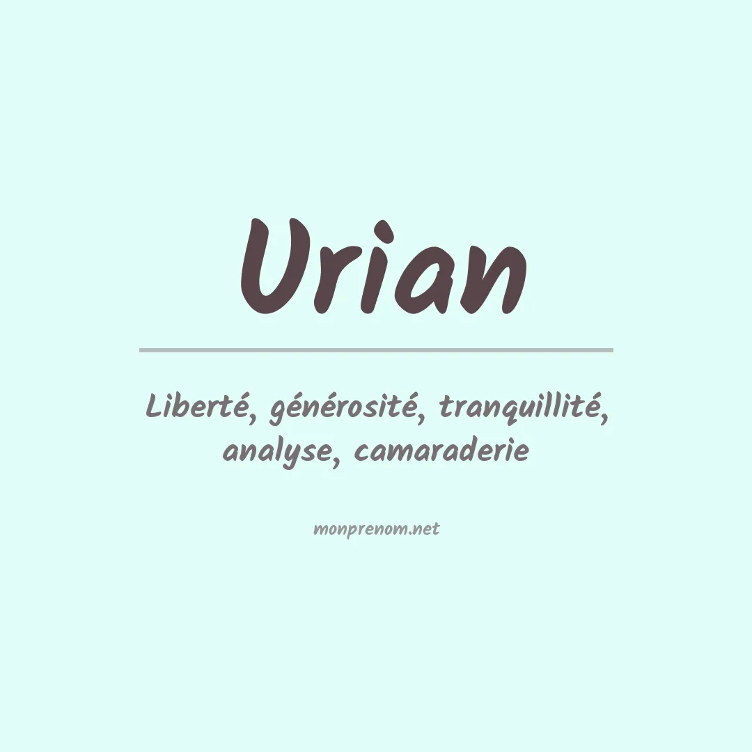 Signification du prénom Urian