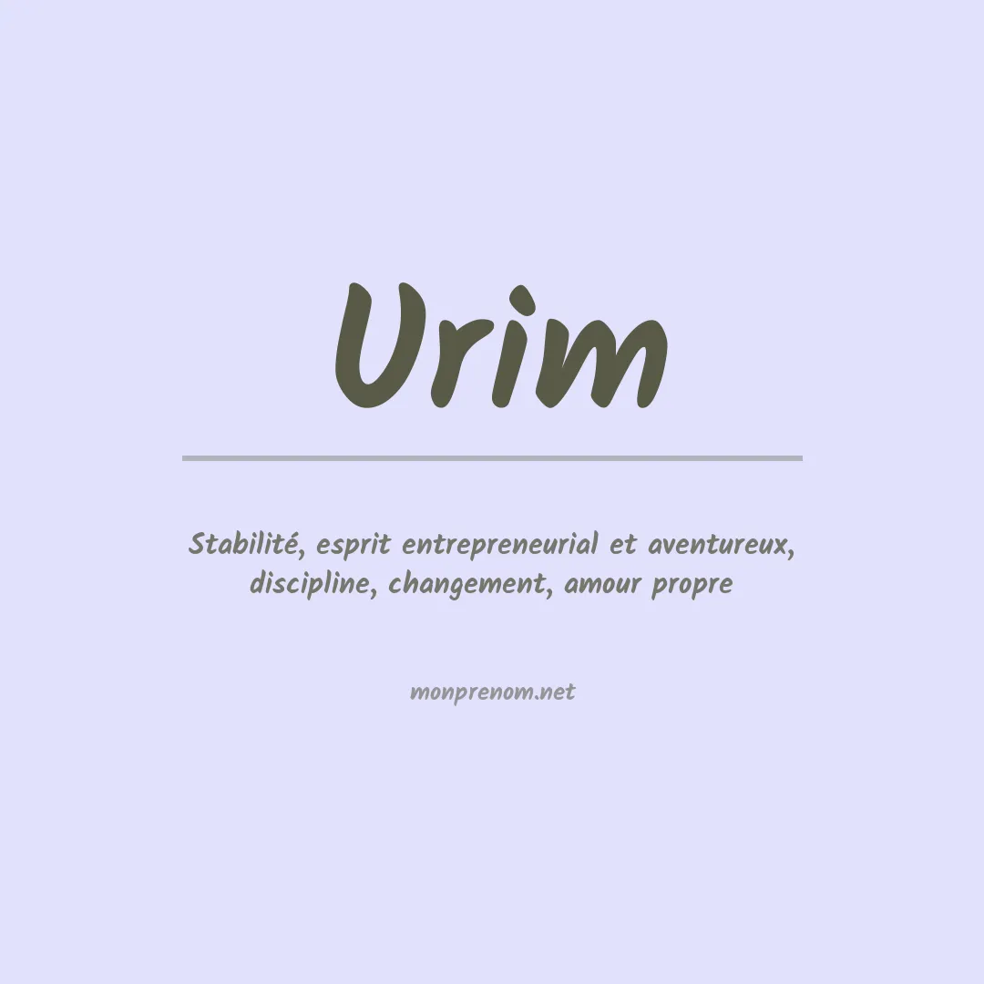 Signification du prénom Urim