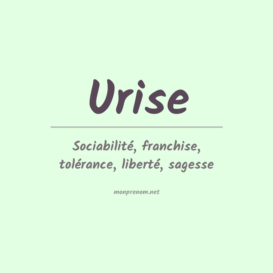 Signification du prénom Urise