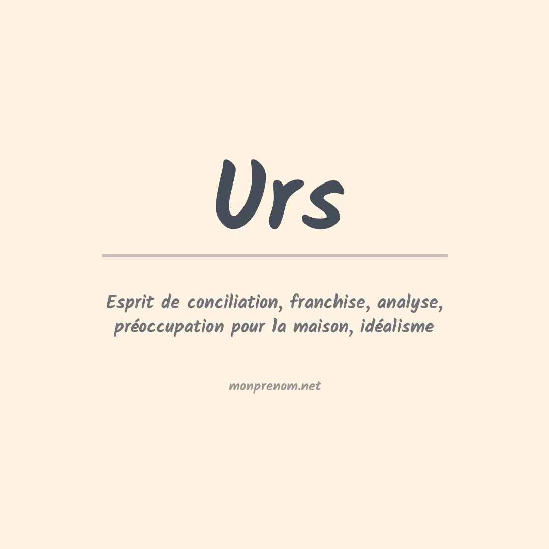 Signification du prénom Urs