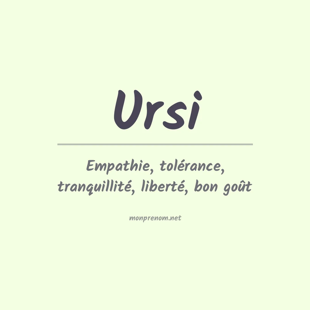 Signification du prénom Ursi
