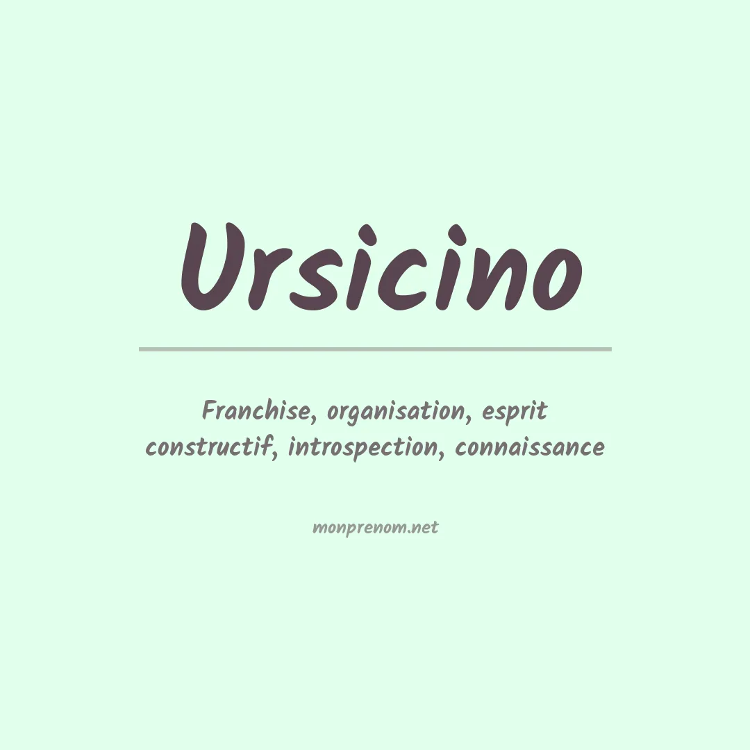 Prénom Ursicino