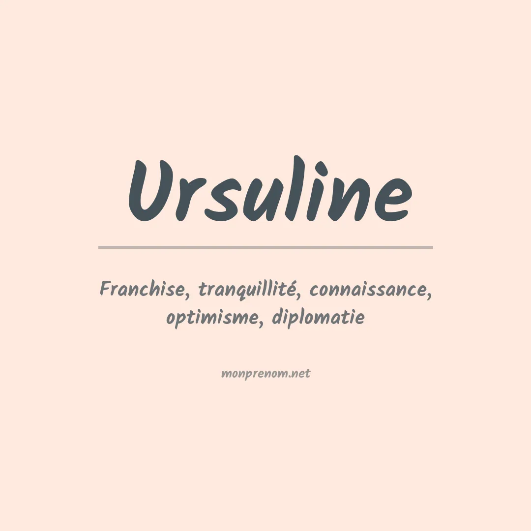 Signification du prénom Ursuline
