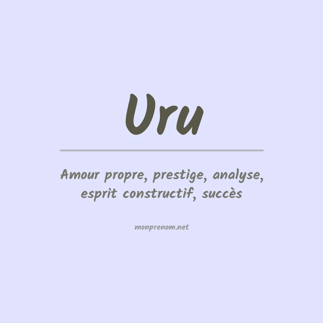 Signification du prénom Uru
