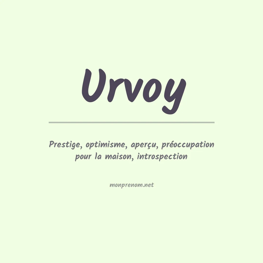 Signification du prénom Urvoy
