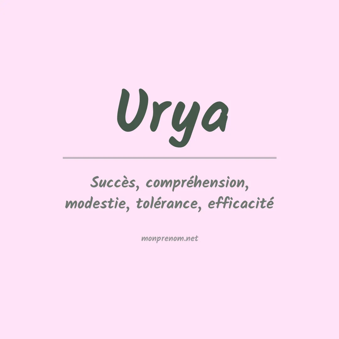 Signification du prénom Urya
