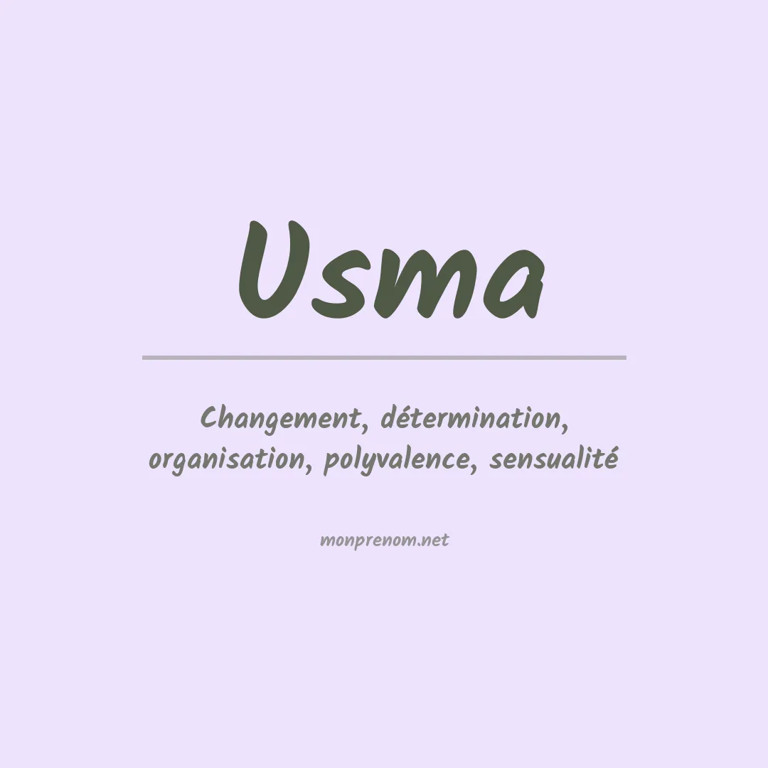 Signification du prénom Usma