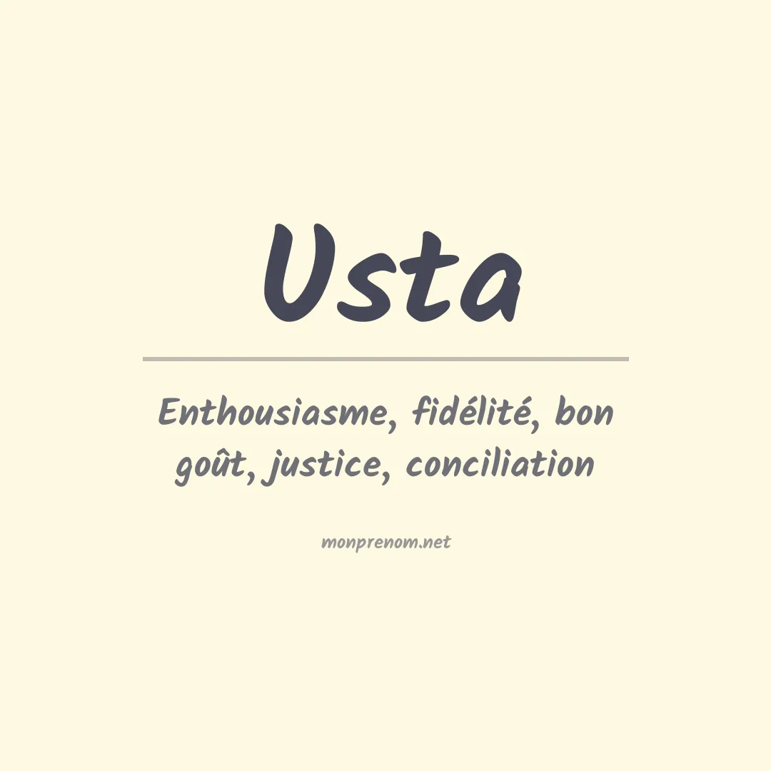Signification du prénom Usta