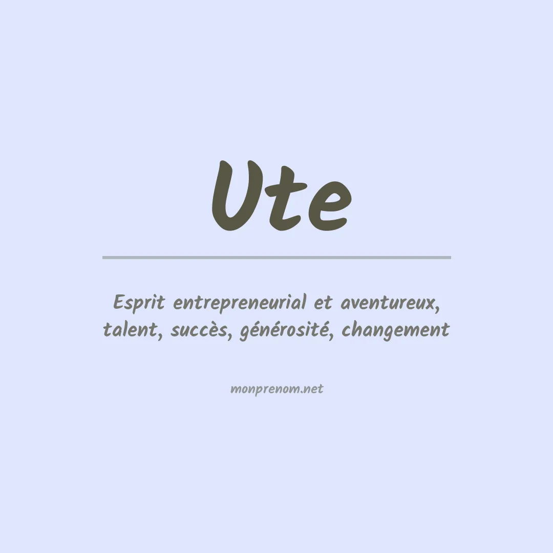 Prénom Ute
