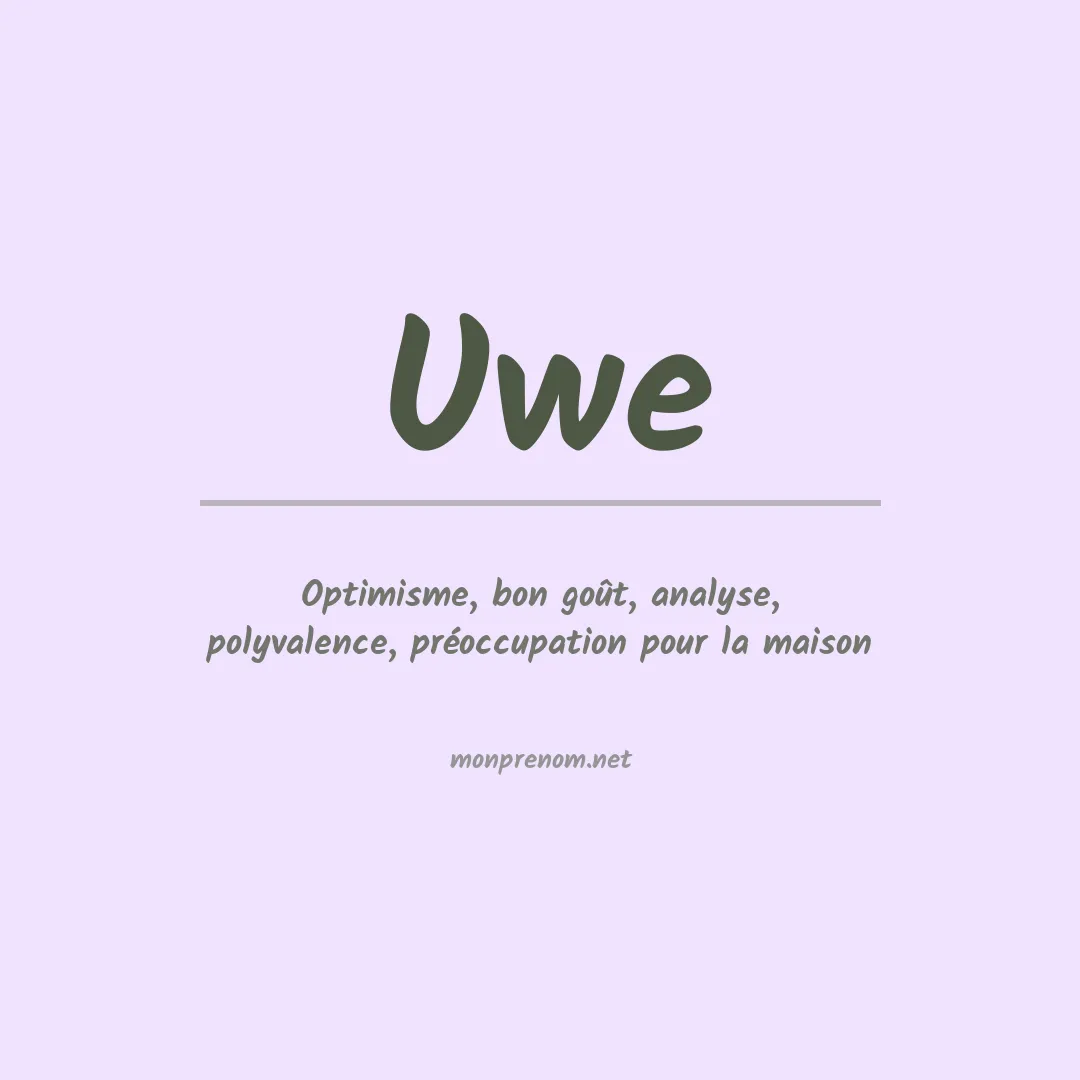 Prénom Uwe