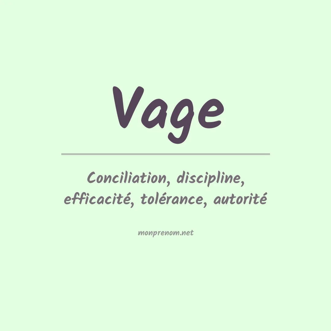 Signification du prénom Vage