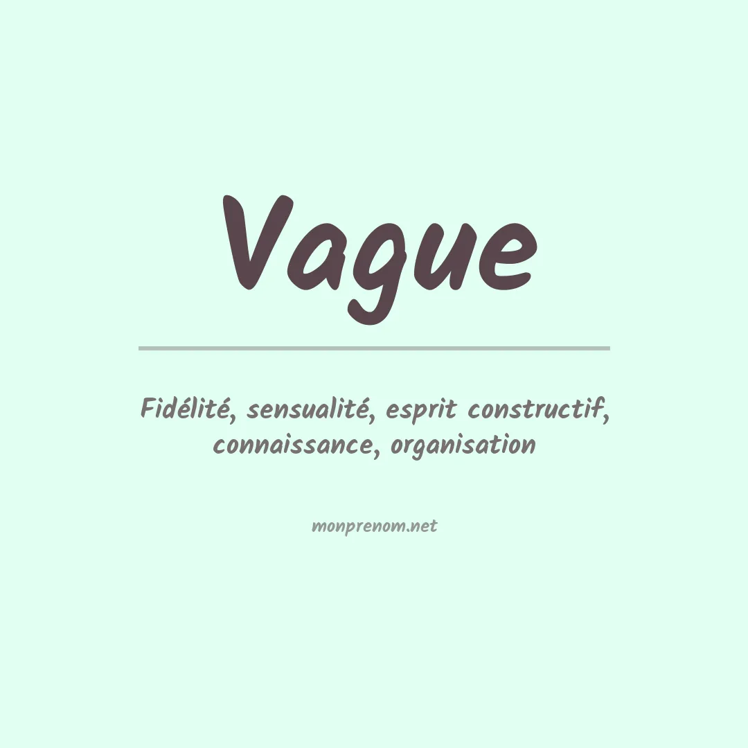 Signification du prénom Vague