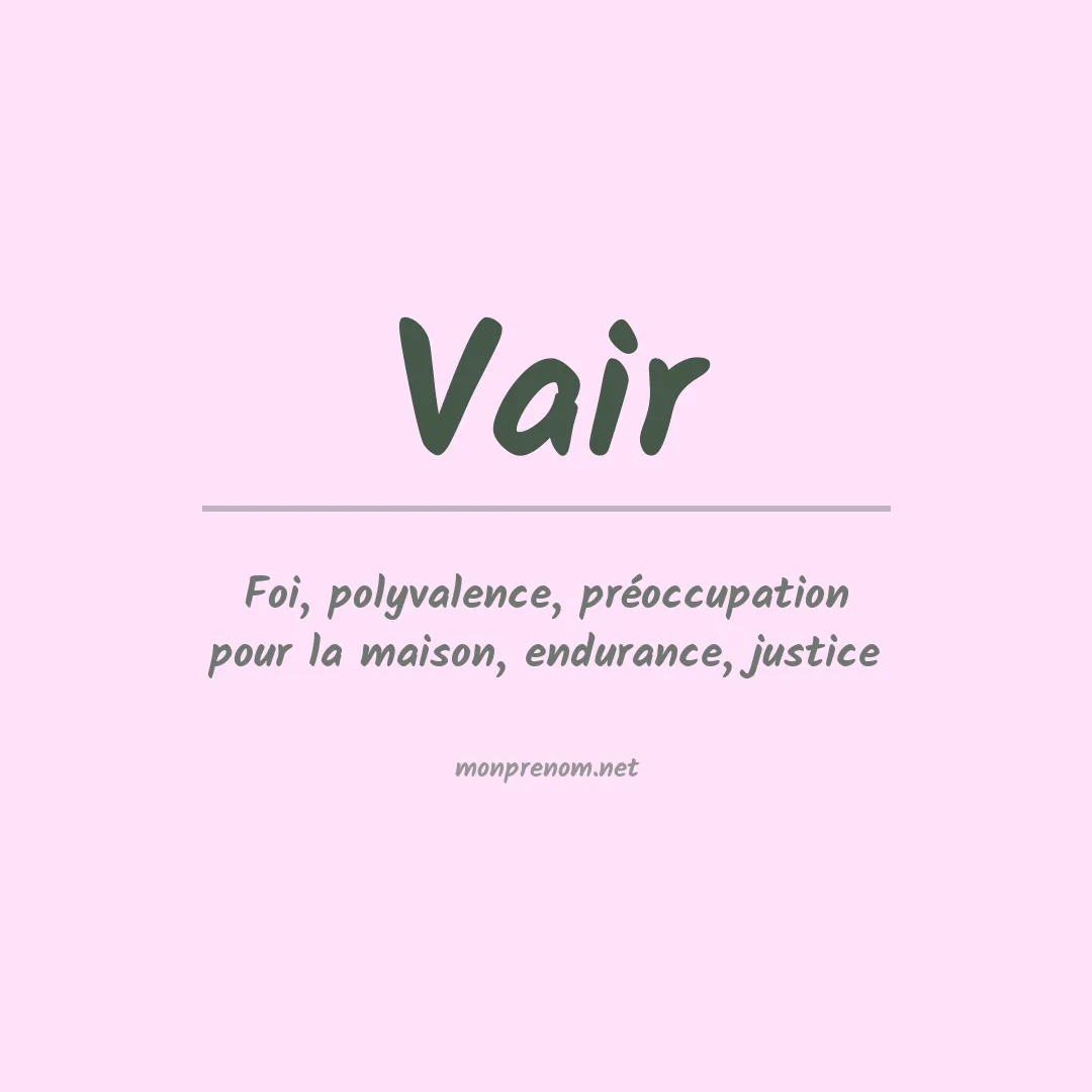 Signification du prénom Vair