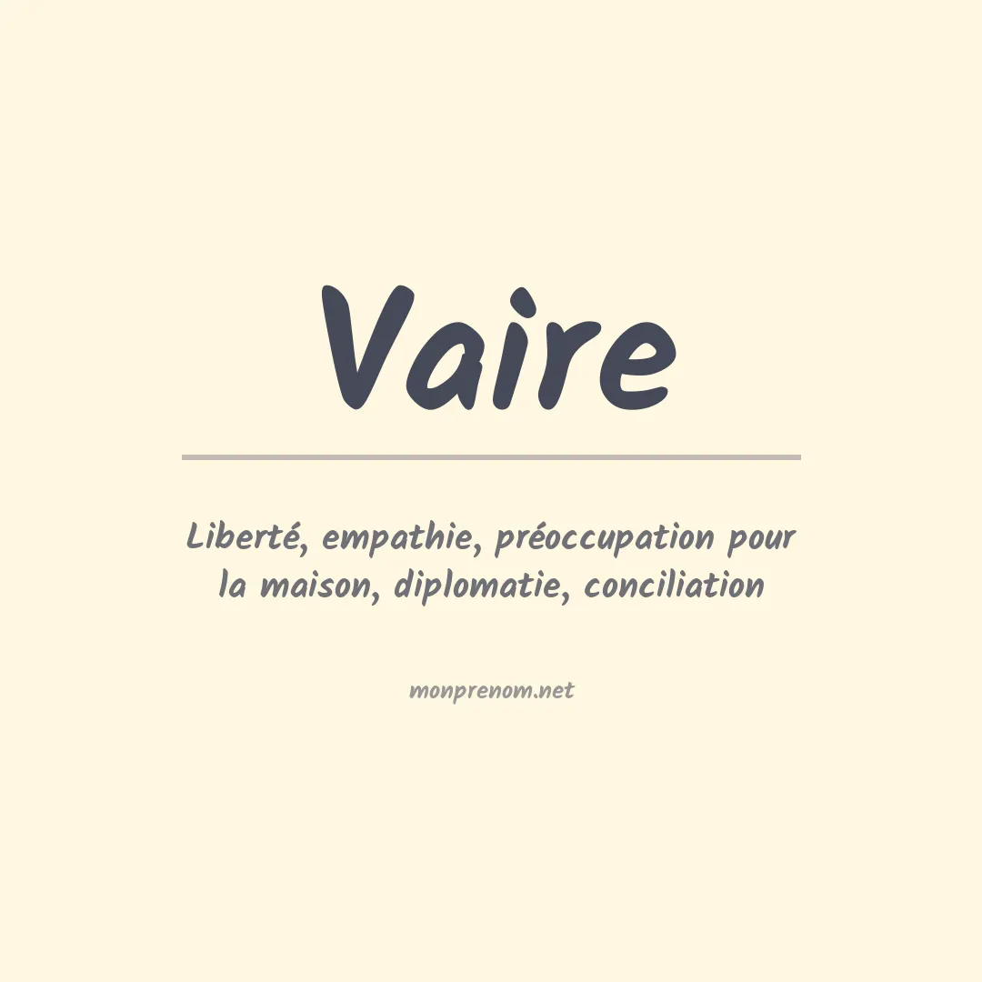 Signification du prénom Vaire