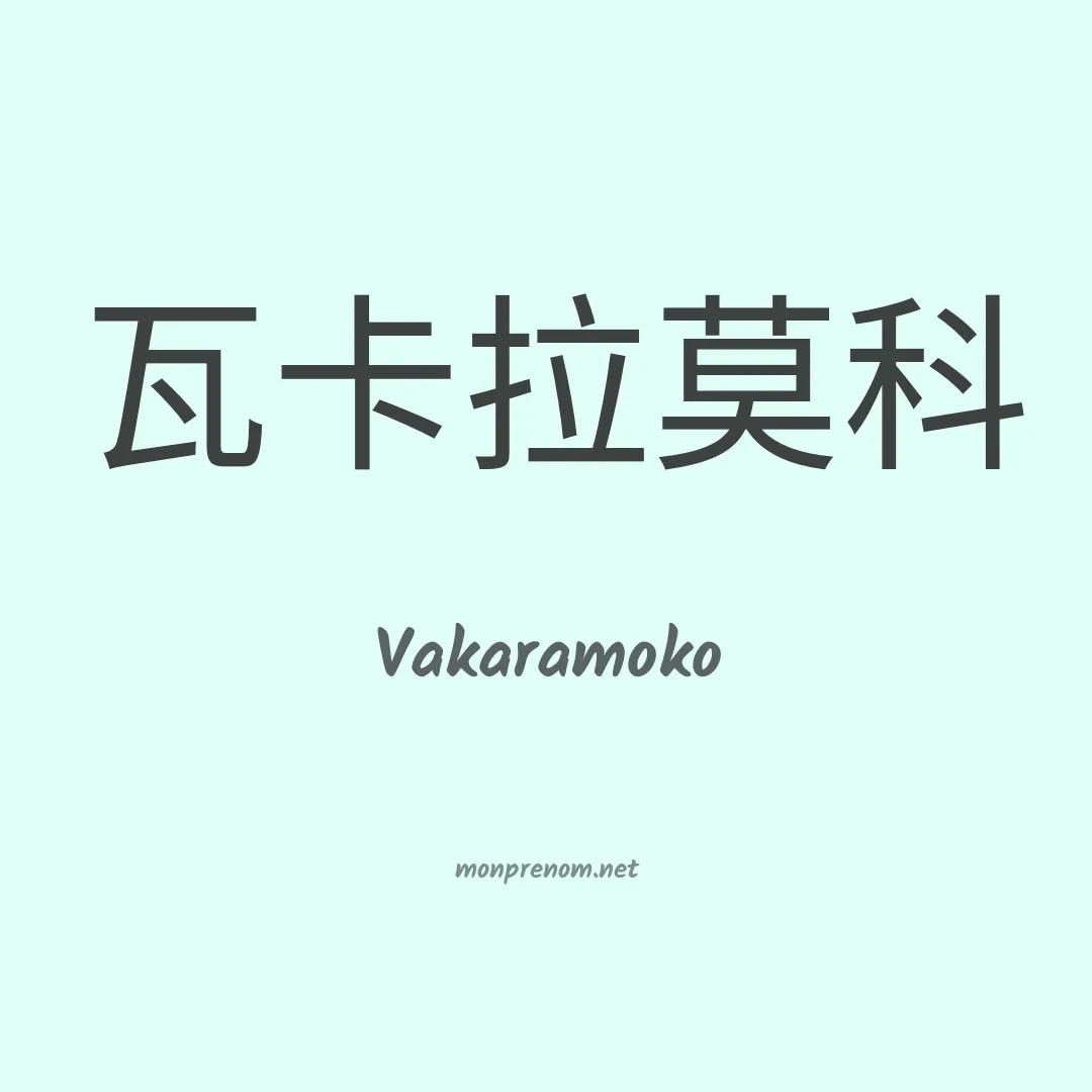 Vakaramoko en chinois