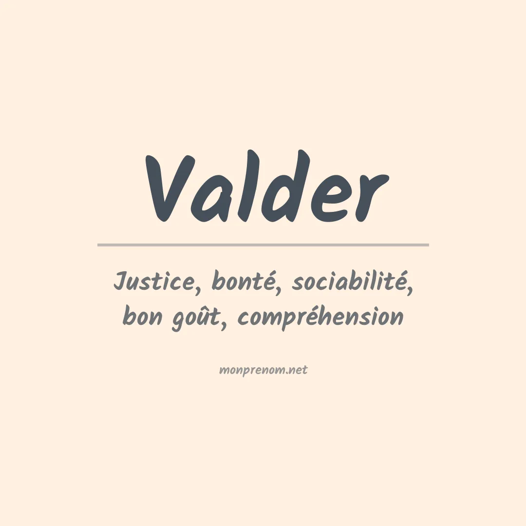 Prénom Valder