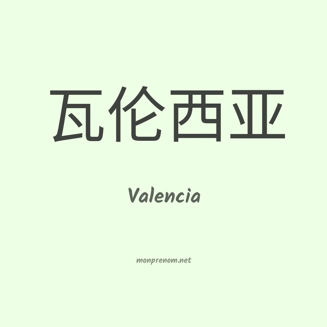 Valencia en chinois