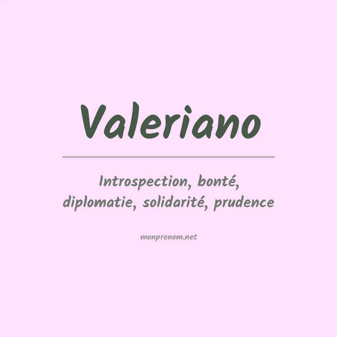 Prénom Valeriano