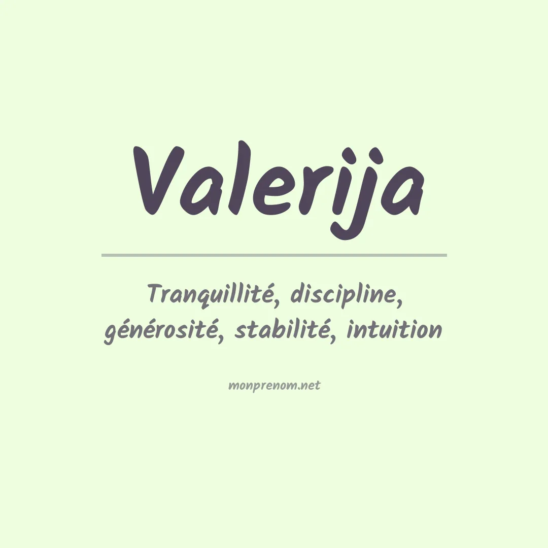 Signification du prénom Valerija