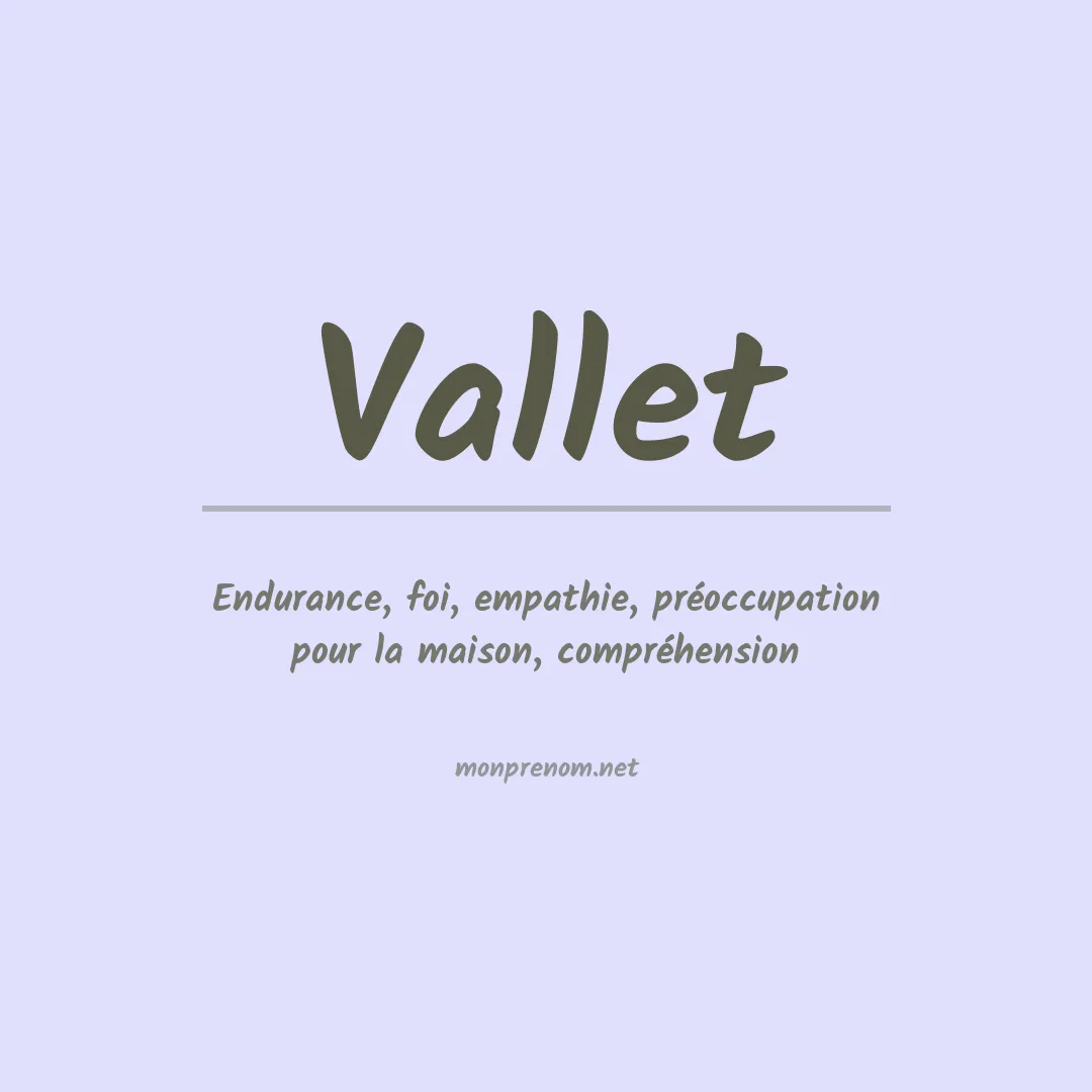 Prénom Vallet