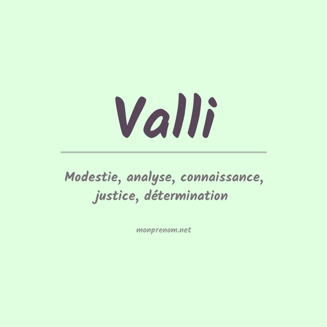 Prénom Valli