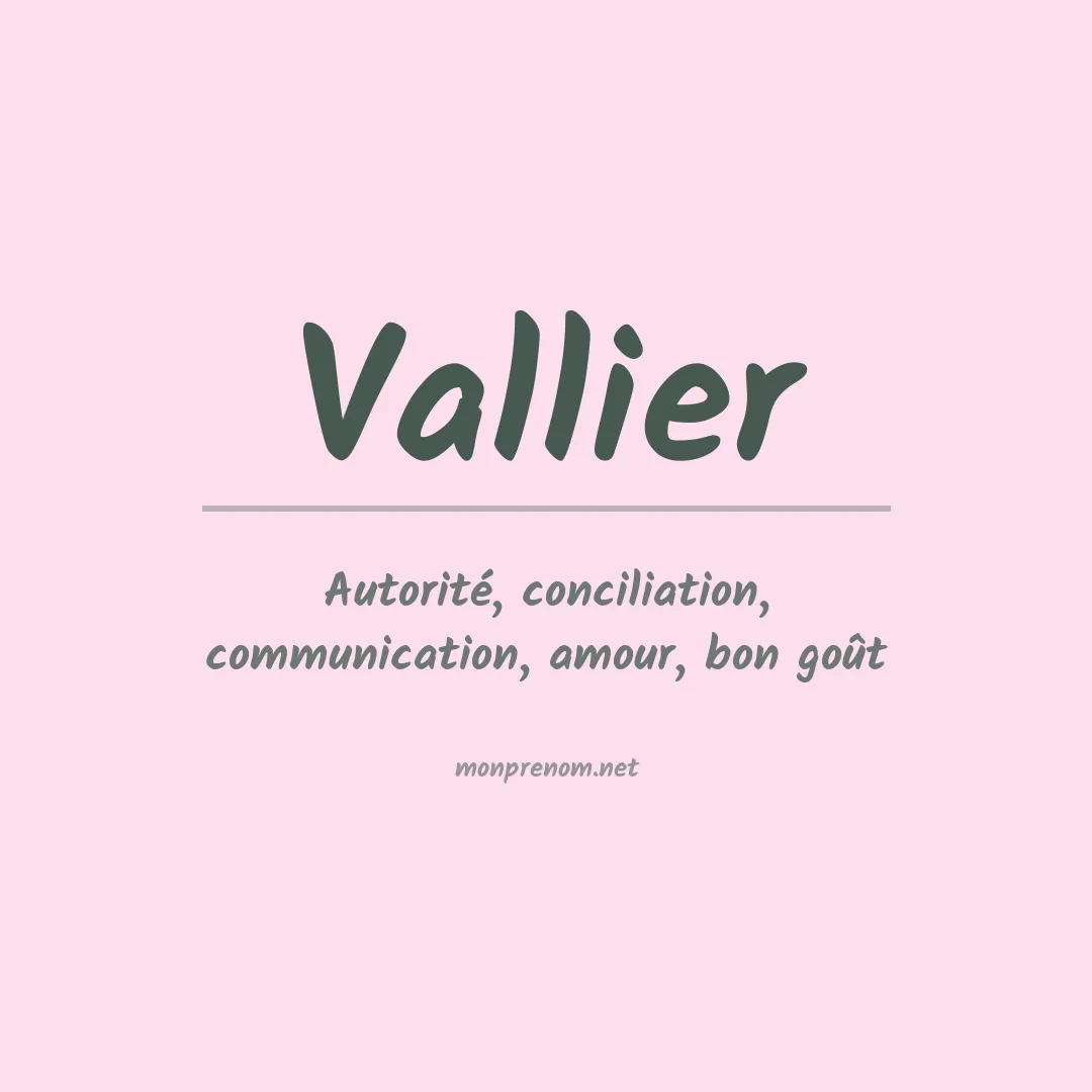 Prénom Vallier