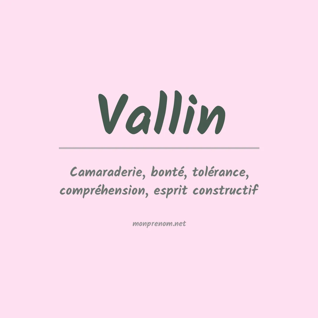 Prénom Vallin