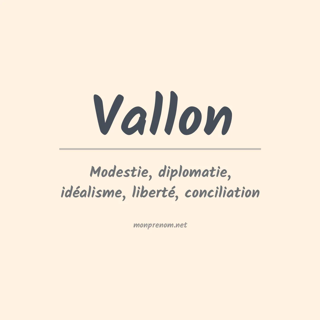 Signification du prénom Vallon