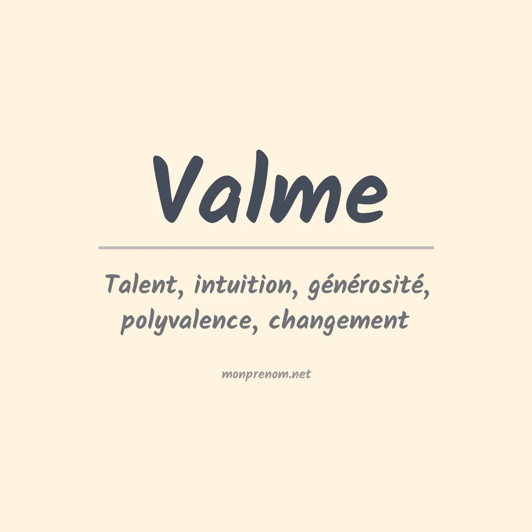 Signification du prénom Valme