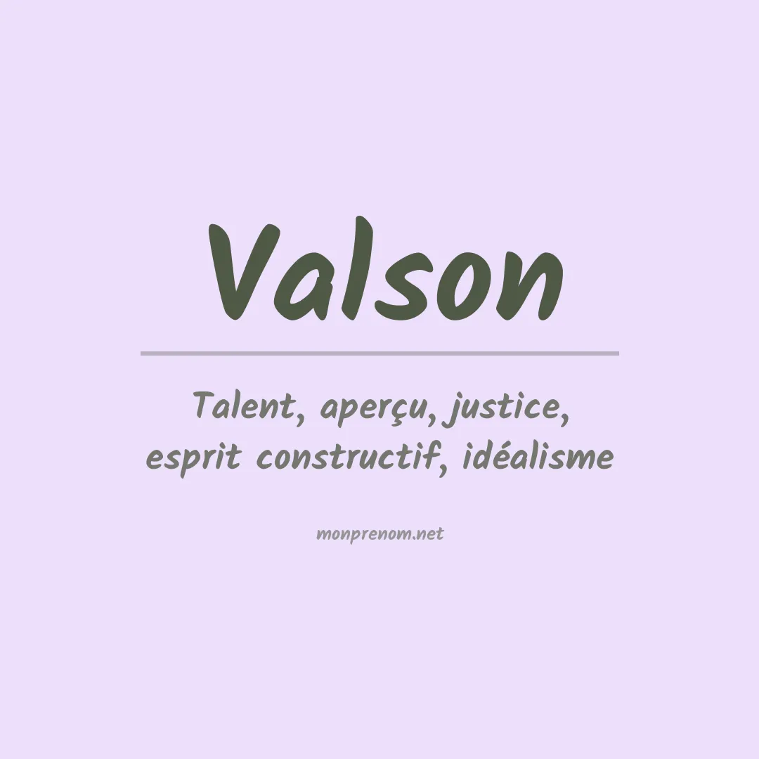 Prénom Valson