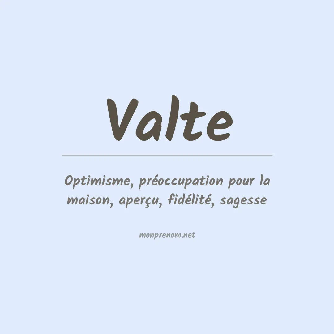 Prénom Valte