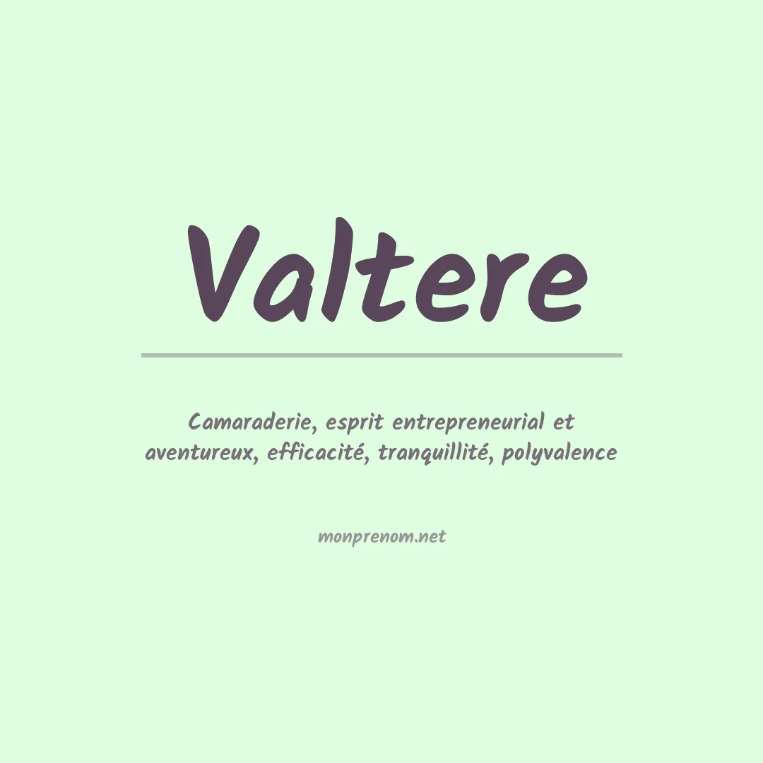 Prénom Valtere