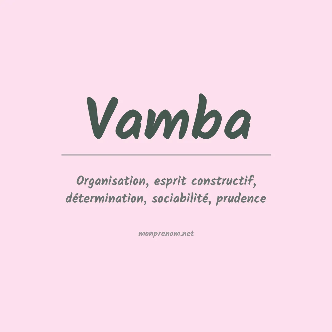 Signification du prénom Vamba