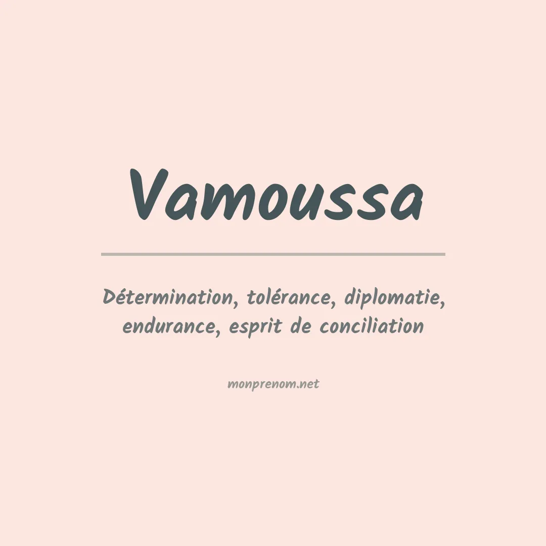 Signification du prénom Vamoussa