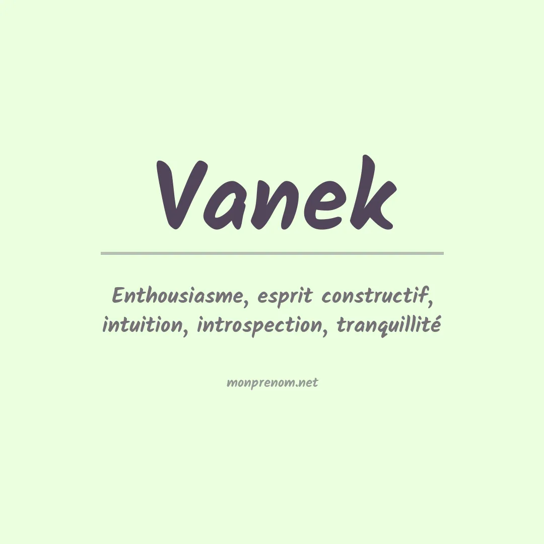 Prénom Vanek