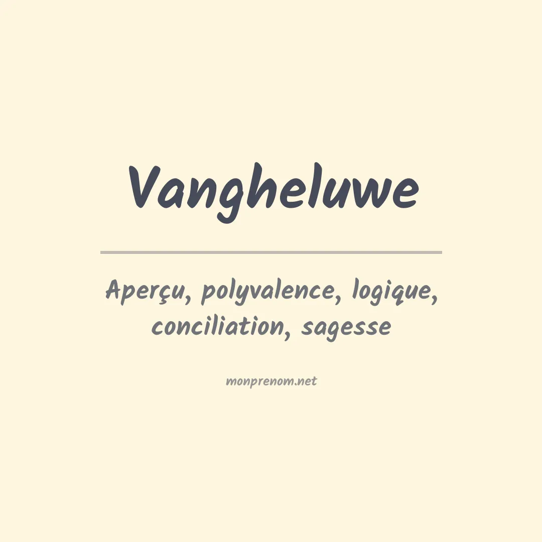 Prénom Vangheluwe