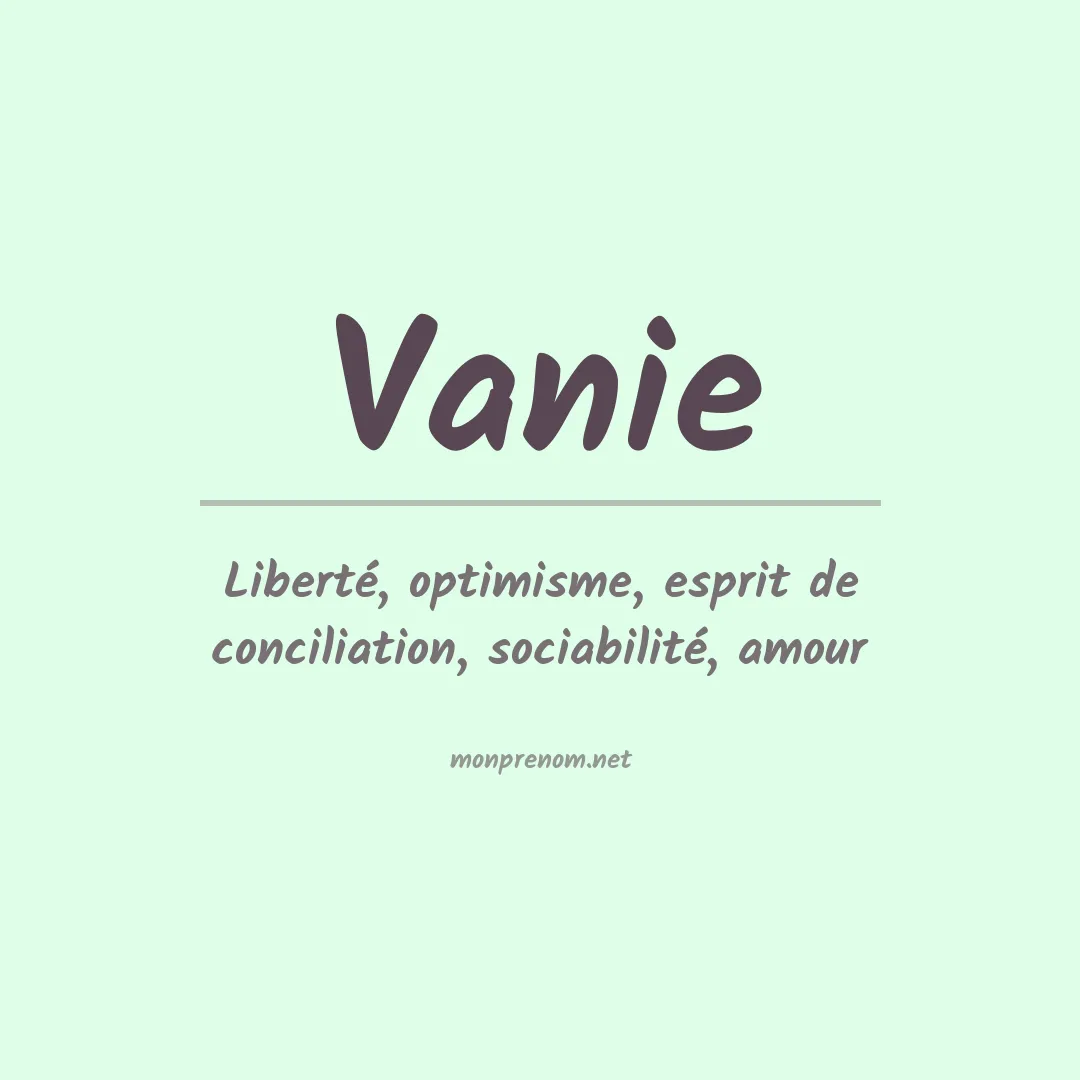 Prénom Vanie