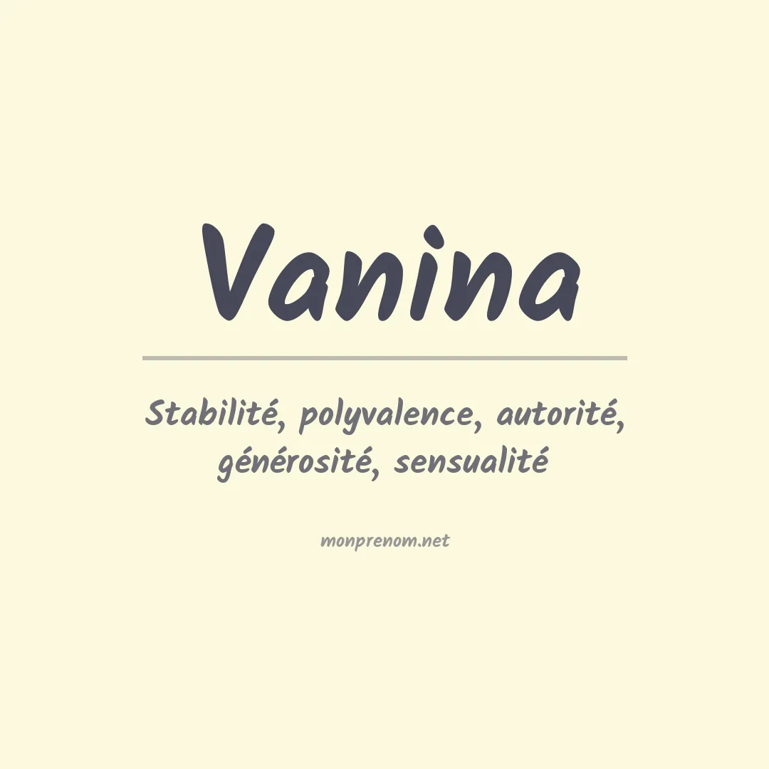 Signification du prénom Vanina
