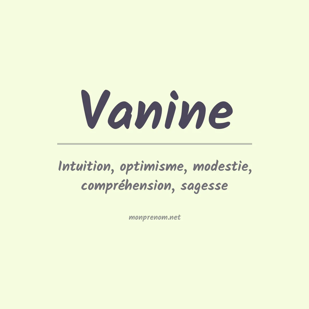 Signification du prénom Vanine