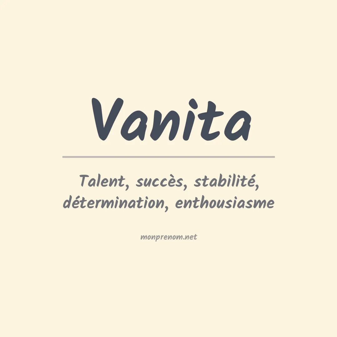 Signification du prénom Vanita