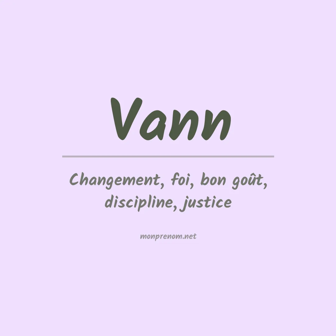 Prénom Vann