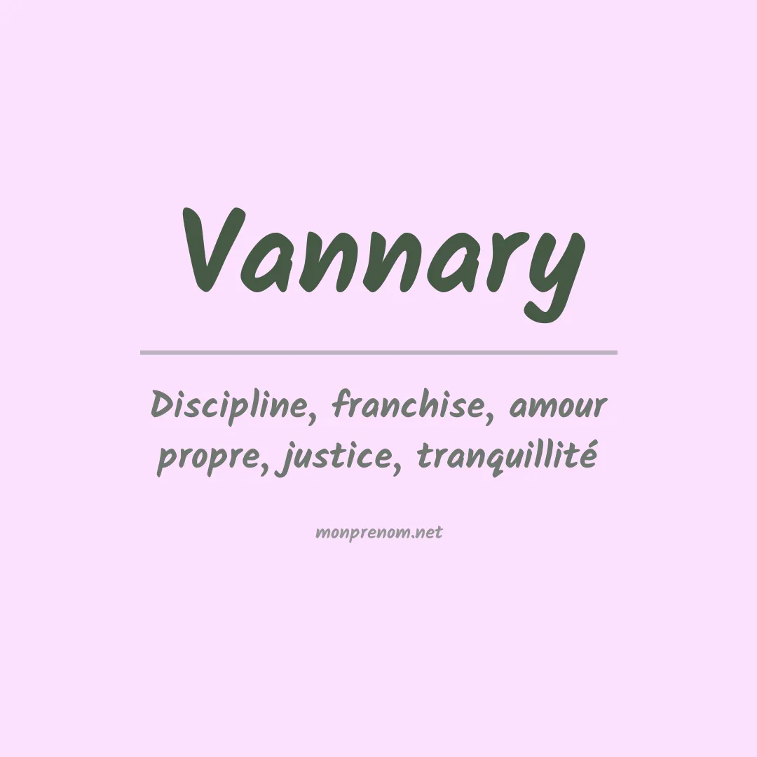 Signification du prénom Vannary